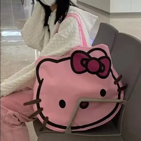 Hello kitty bag pink shoulder duffle large bag cute cartoon women travel… - Picture 3 of 9